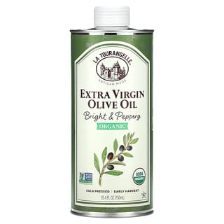 La Tourangelle, органічна нерафінована оливкова олія першого віджиму, яскравий перцевий смак, 750 мл (25,4 рідк. унції)