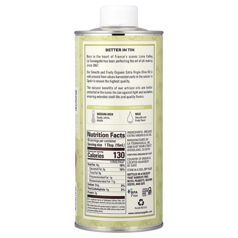 Organic Extra Virgin Olive Oil, Bio-Olivenl extra natives Olivenl, sanft  und fruchtig, 750 ml (25,