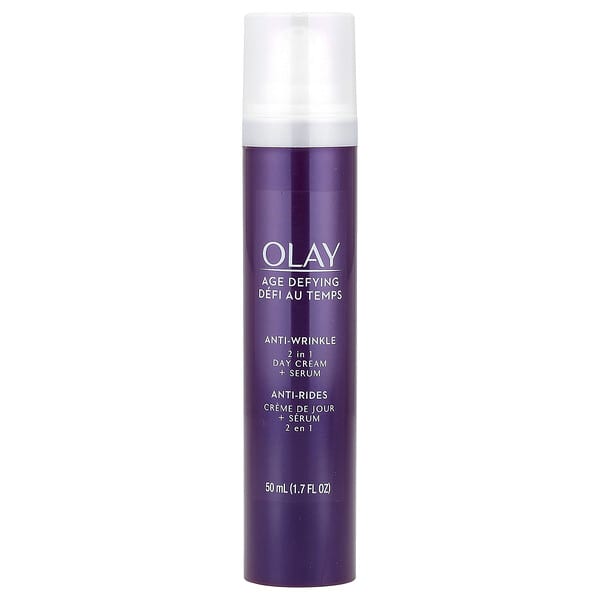 Olay, 逆齡，抗皺，2 合 1 日霜+精華素，1.7 液量盎司（50 毫升）