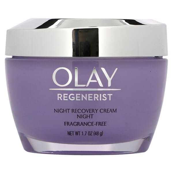 Olay, Regenerist（リジェネリスト）、ナイトリカバリークリーム、無香料、48 g（1.7 oz）