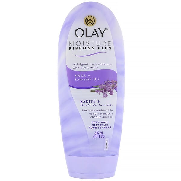 Olay, Moisture Ribbons Plus Body Wash, Shea + Lavender Oil, 18 fl oz