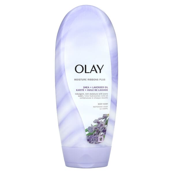 Olay, 美肌清爽沐浴露，乳木果+薰衣花草油，18 液量盎司（532 毫升）