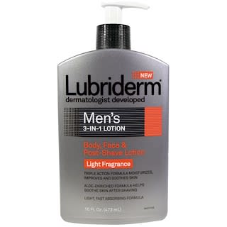 Lubriderm, Men's 3-In-1 Lotion, Body, Face & Post-Shave Lotion, 16 fl oz (473 ml)