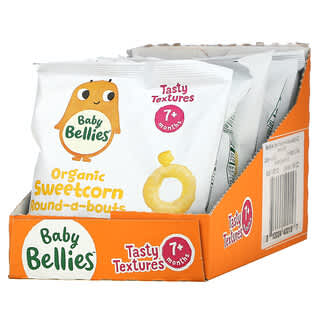Little Bellies, Organic Sweetcorn Round-A-Bouts, 7+ Months, 6 Packs, 0.42 oz.( 12 g) Each