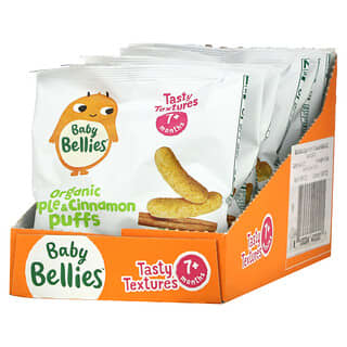 Little Bellies, Organic Apple & Cinnamon Puffs, 7+ Months, 6 Pack, 0.42 oz (12 g) Each
