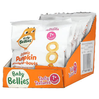 Little Bellies, Organic Pumpkin Round-A-Bouts, 7+ Months, 6 Packs, 0.4 oz ( 12 g) Each