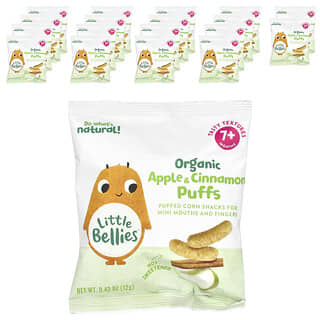 Little Bellies, Organic Apple & Cinnamon Puffs, Bio-Apfel- und Zimt-Puffs, ab 7 Monaten, 18er Pack, 12 g (0,42 oz.)