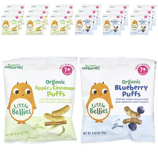 Little Bellies, Organic Puffs Variety Pack, 7+ Months, 18 Packs, 0.42 oz (12 g) Each