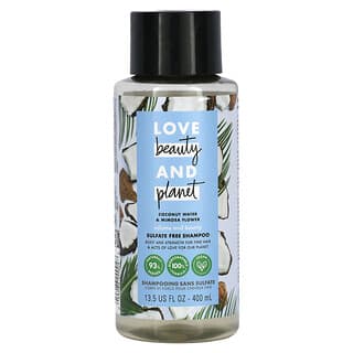 Love Beauty and Planet, 豐盈滋潤洗髮露，含椰汁和含羞草花，13.5 液量盎司（400 毫升）