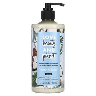 Love Beauty and Planet, 絲滑保濕身體乳，含椰子汁和含羞草花，13.5 液量盎司（400 毫升）