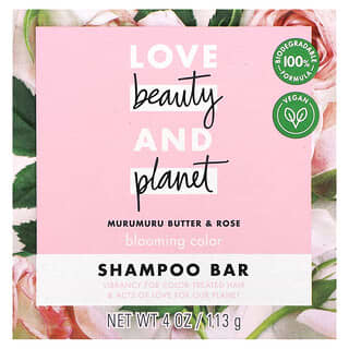 Love Beauty and Planet, Barra de champú, Color floreciente, Mantequilla de murumuru y rosa`` 113 g (4 oz)