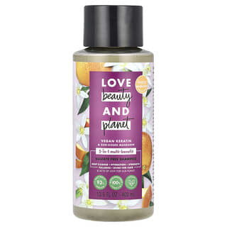 Love Beauty and Planet, Shampooing 5-en-1 sans sulfates multi-usage, Kératine vegan et mandarine gorgée de soleil, 400 ml