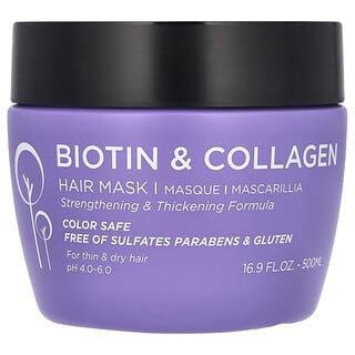 Luseta Beauty, Biotina y colágeno, Mascarilla para el cabello, 500 ml (16,9 oz. Líq.)