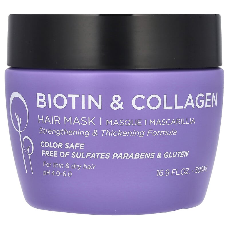 Biotin ヘアマスク　トリートメント　iherb Biotin, Strengthening Hair Mask, 12 fl oz (340 ml)
