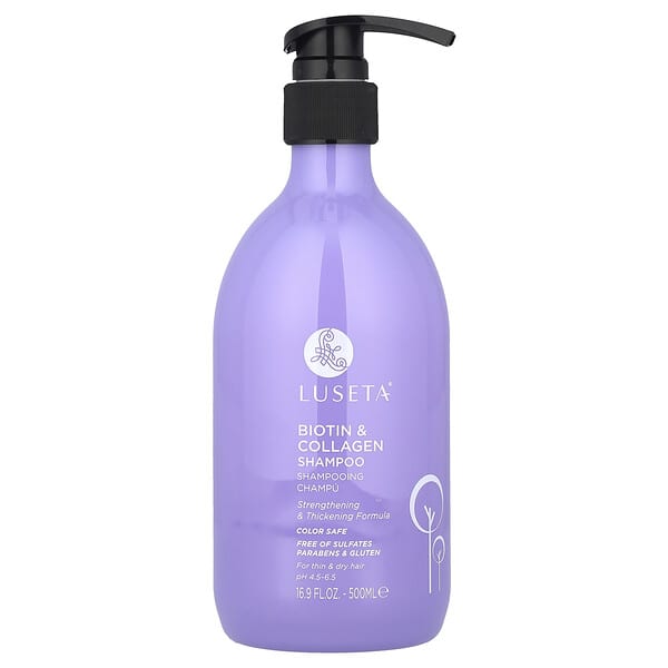 Luseta Beauty, 비오틴 & 콜라겐 샴푸, 가늘고 건조한 모발용, 500ml(16.9fl oz)