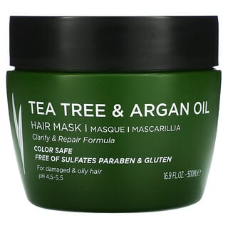 Luseta Beauty, 茶樹和摩洛哥堅果油，髮膜，全6.9 液量盎司（500 毫升）