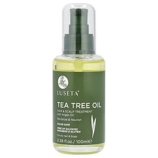 Luseta Beauty, Aceite de árbol del té, Tratamiento para el cabello y el cuero cabelludo con aceite de argán, 100 ml (3,38 oz. Líq.)