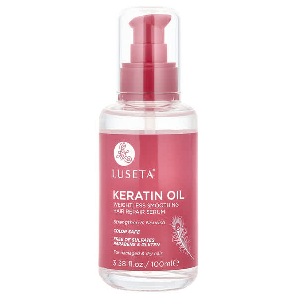 Luseta Beauty, 케라틴 오일, 웨이트리스 스무딩 헤어 리페어 세럼, 100ml(3.38fl oz)