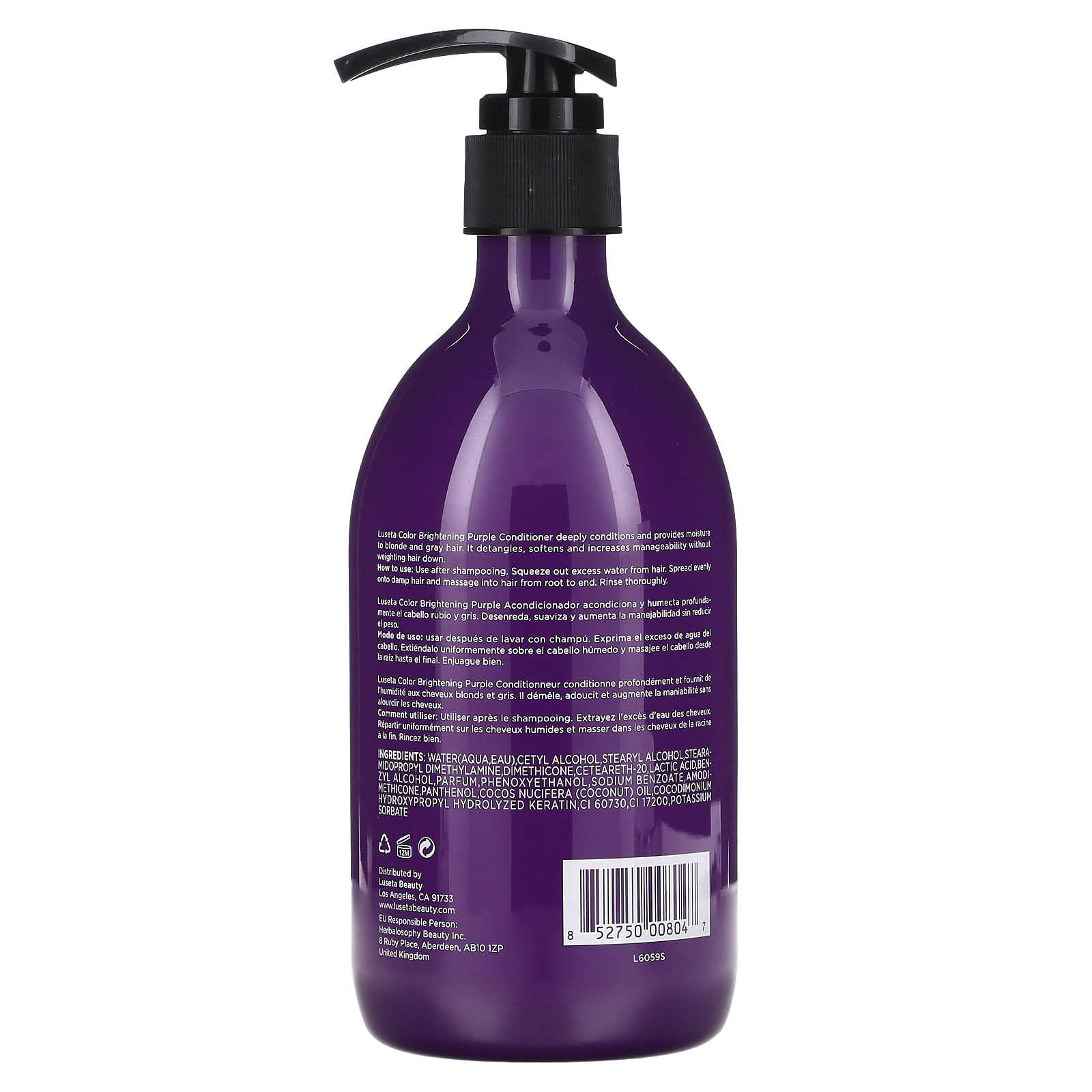 Luseta Beauty, Color Brightening, Purple Conditioner, For Blonde & Gray