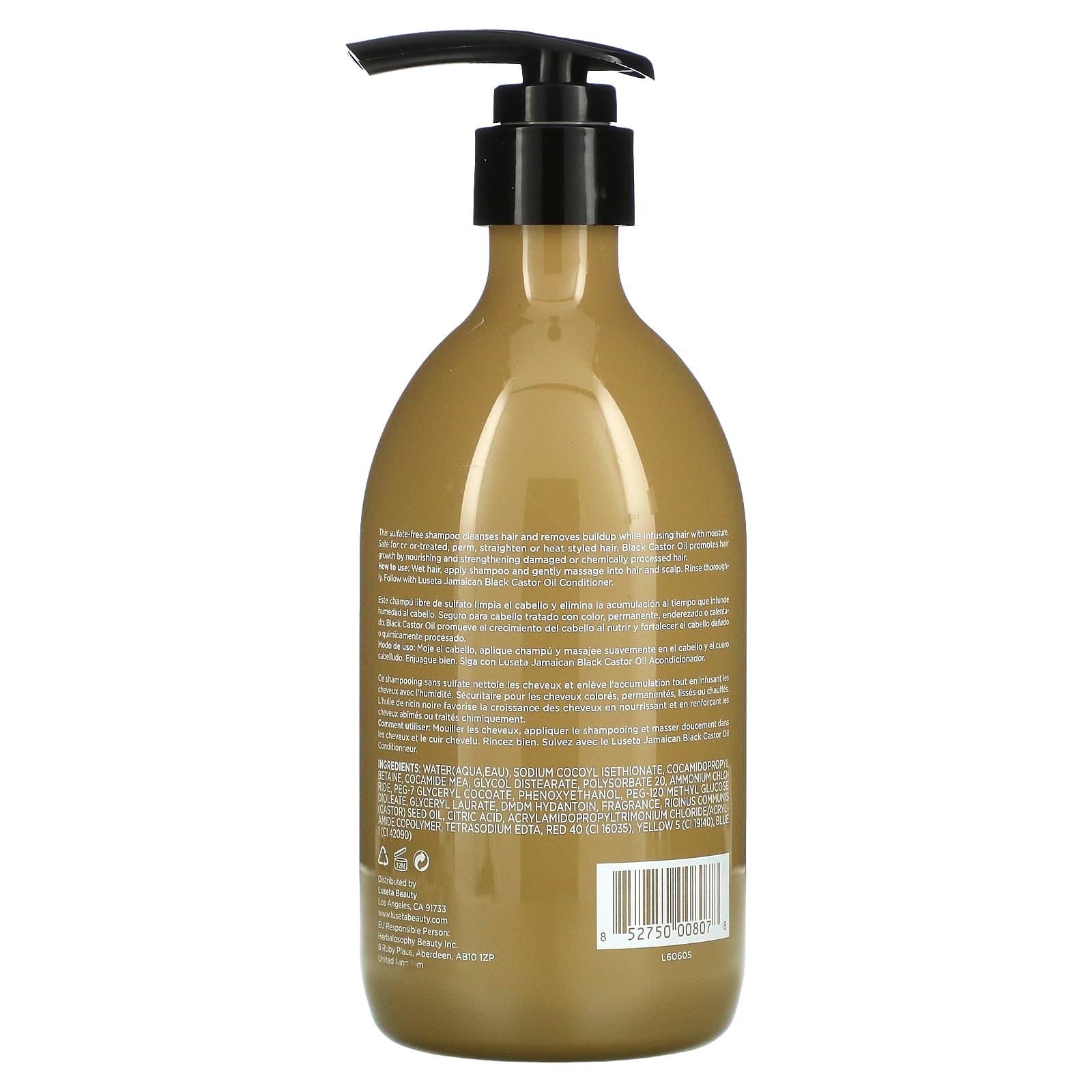 Luseta Beauty, Jamaican Black Castor Oil Shampoo, For Thin & Dry Hair,   fl oz (500 ml)