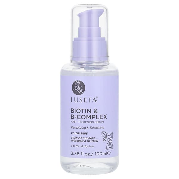 Luseta Beauty, Biotin &amp; B-Complex, Hair Thickening Serum, For Thin &amp; Dry Hair, 3.38 fl oz (100 ml)