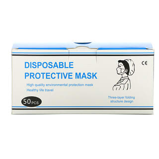 Luseta Beauty, Máscara Facial de Proteção Descartável, 50 Unidades