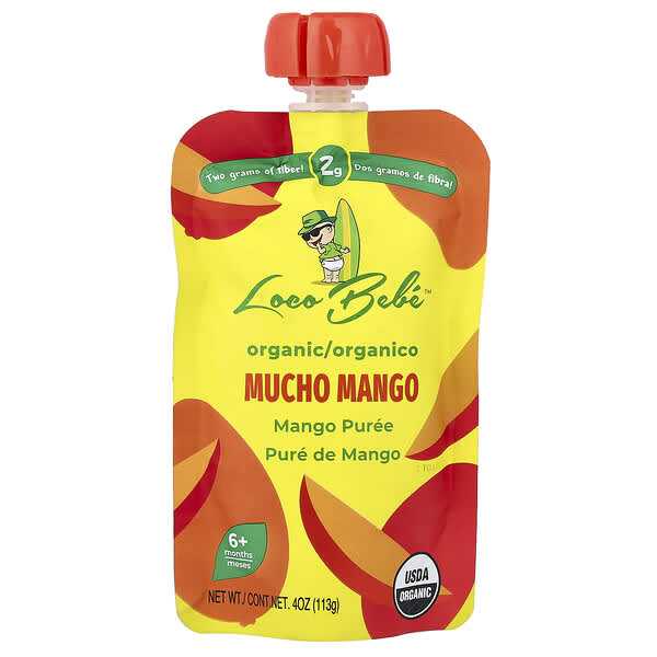 Loco Bebe, 유기농 퓨레, 생후 6개월 이상, 무초 망고, 113g(4oz)