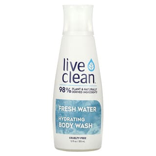 Live Clean, Gel douche hydratant à l'eau douce, 355 ml