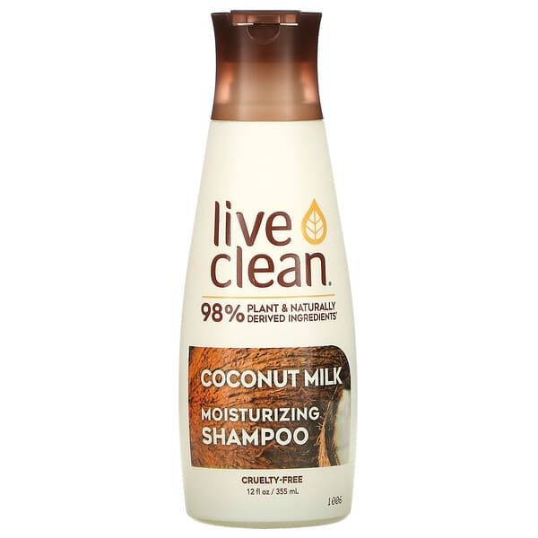 Live Clean, モイスチャライジングシャンプー、ココナッツミルク、350ml（12液量オンス）