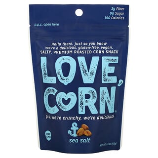 Love Corn, Maíz tostado prémium, Sal marina, 45 g (1,6 oz)