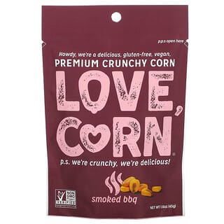 Love Corn, ذرة مقرمشة ممتازة ، مدخنة بالشواء ، 1.6 أونصة (45 جم)