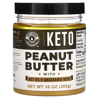 Left Coast Performance, Keto, Beurre de cacahuète à l'huile TCM et aux noix de macadamia, 283 g
