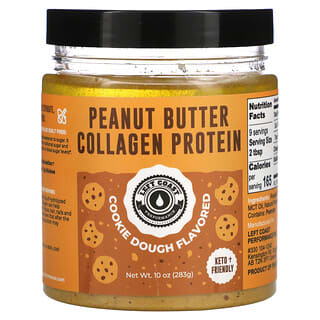 Left Coast Performance, Peanut Butter Collagen Protein, Cookie Dough, 10 oz (283 g)