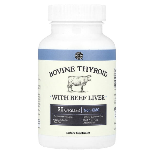 Bovine Thyroid with Beef Liver, 30 Capsules