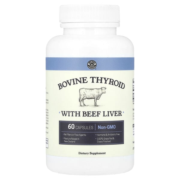Bovine Thyroid with Beef Liver, 60 Capsules