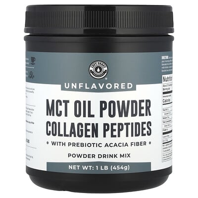 Left Coast Performance, Medium Chain Triglyceride Oil Powder Collagen Peptides with Prebiotic Arabica Fiber, Original, 1 lb (454 g)