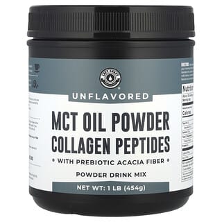 Left Coast Performance, MCT Oil Powder Collagen Peptides with Prebiotic Acacia Fiber, Unflavored, 1 lb (454 g)