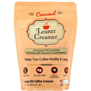 Leaner Creamer, مبيض القهوة بزيت جوز الهند ، الكراميل ، 9.87 أونصة (280 جم)