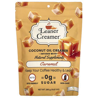 Leaner Creamer, Crema para preparar café con aceite de coco, Caramelo, 280 g (9,87 oz)