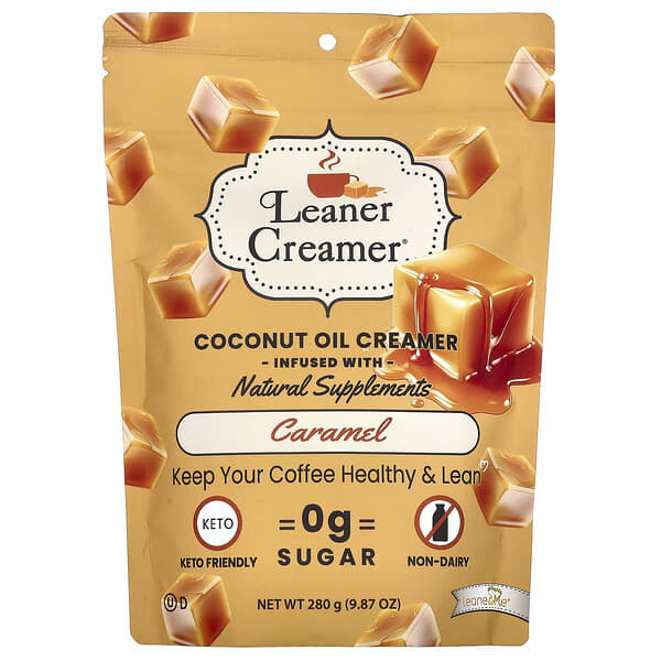 Leaner Creamer, 椰子油咖啡奶精，焦糖味，9.87 盎司（280 克）