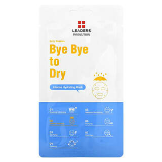 Leaders, Daily Wonders, Bye Bye to Dry, Masque de beauté hydratant intense, 1 feuille, 25 ml