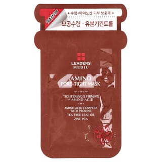 Leaders, Mediu, Amino Pore-Tight Beauty Mask, porenverengende Beauty-Gesichtsmaske mit Aminosäuren, 1 Tuchmaske, 25 ml (0,84 fl. oz.)