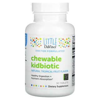 Little DaVinci, أقراص Kidbiotic القابلة للمضغ، فواكه استوائية طبيعية، 90 قرص