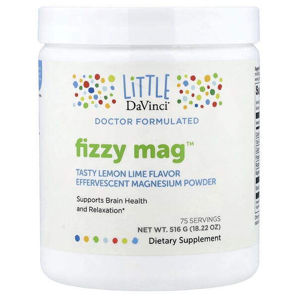 Little DaVinci, Fizzy Mag, 발포성 마그네슘 분말, 레몬 라임 맛, 516g(18.22oz)