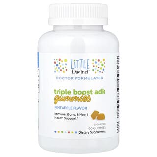 Little DaVinci, Triple Boost Adk Gummies, Pineapple, 60 Gummies