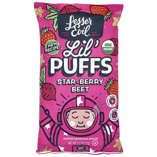 LesserEvil, Lil' Puffs, зірчасті ягоди й буряк, 71 г (2,5 унції)