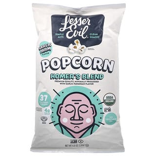 LesserEvil, Popcorn, Mélange Homer, Parmesan et ail, 130 g