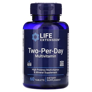 Life Extension, Multivitamines Two-Per-Day, V2, 60 comprimés