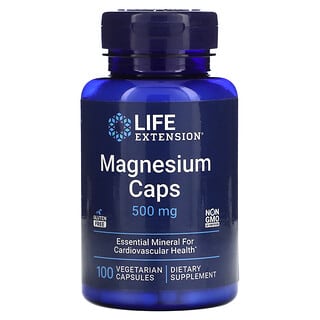 Life Extension, Магний в капсулах, 500 мг, 100 вегетарианских капсул