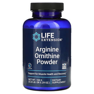 Life Extension, مسحوق حمضيّ الأرجينين والأورنيثين، 5.29 أونصة (150 جم)